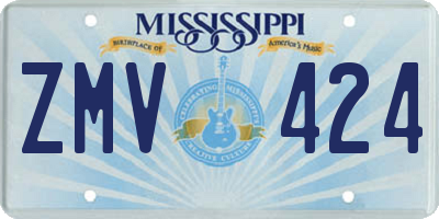 MS license plate ZMV424