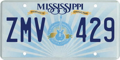 MS license plate ZMV429