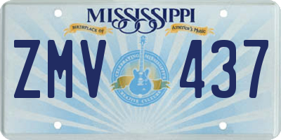 MS license plate ZMV437