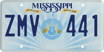 MS license plate ZMV441