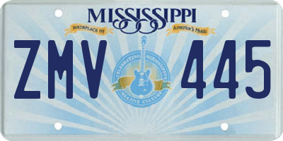 MS license plate ZMV445