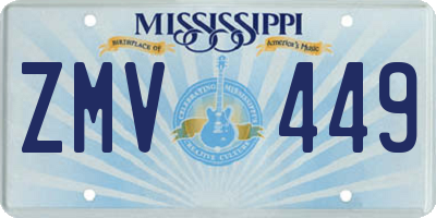 MS license plate ZMV449