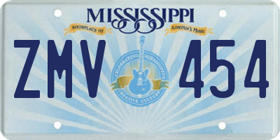 MS license plate ZMV454
