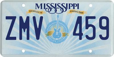 MS license plate ZMV459