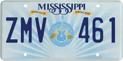 MS license plate ZMV461