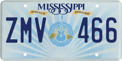 MS license plate ZMV466