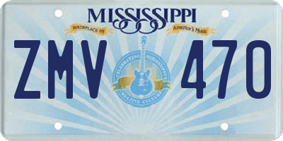 MS license plate ZMV470