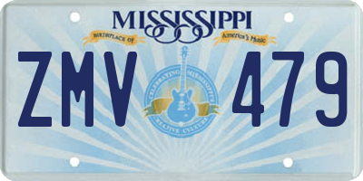 MS license plate ZMV479