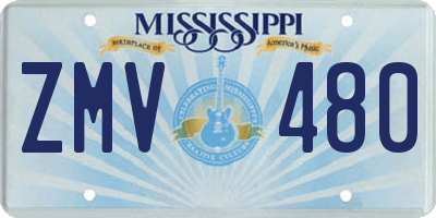 MS license plate ZMV480