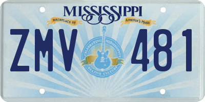 MS license plate ZMV481