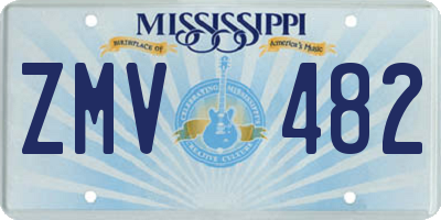 MS license plate ZMV482