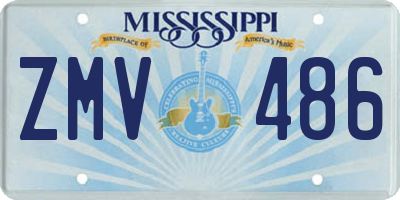 MS license plate ZMV486