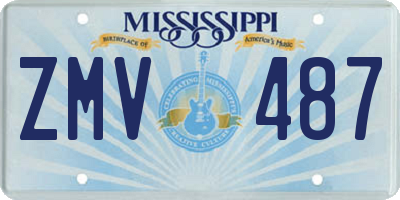 MS license plate ZMV487