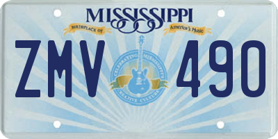 MS license plate ZMV490