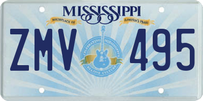 MS license plate ZMV495