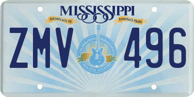MS license plate ZMV496