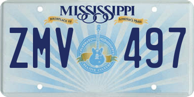 MS license plate ZMV497