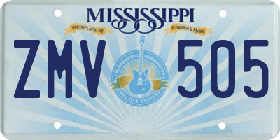 MS license plate ZMV505