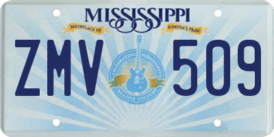 MS license plate ZMV509