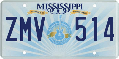 MS license plate ZMV514