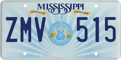 MS license plate ZMV515