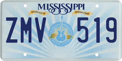 MS license plate ZMV519