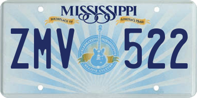 MS license plate ZMV522