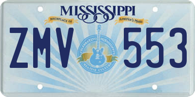 MS license plate ZMV553