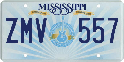 MS license plate ZMV557