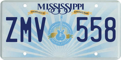 MS license plate ZMV558
