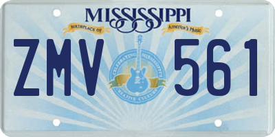 MS license plate ZMV561