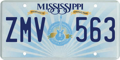 MS license plate ZMV563