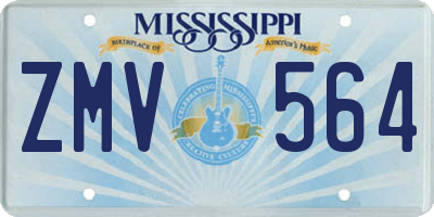 MS license plate ZMV564
