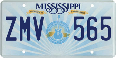 MS license plate ZMV565