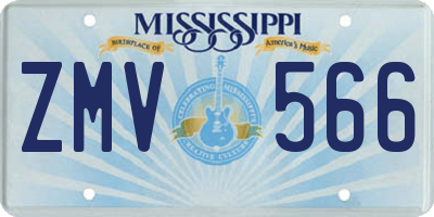 MS license plate ZMV566