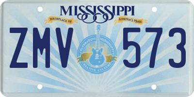 MS license plate ZMV573
