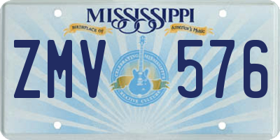 MS license plate ZMV576
