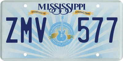 MS license plate ZMV577