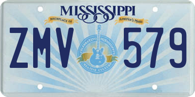 MS license plate ZMV579