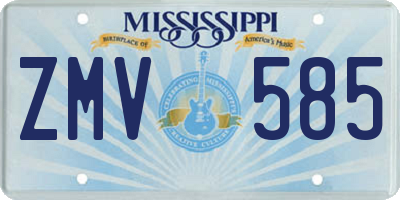 MS license plate ZMV585