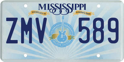 MS license plate ZMV589