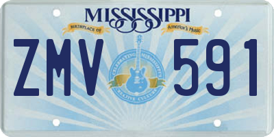MS license plate ZMV591