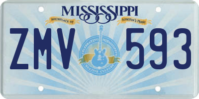 MS license plate ZMV593