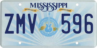 MS license plate ZMV596