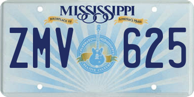 MS license plate ZMV625
