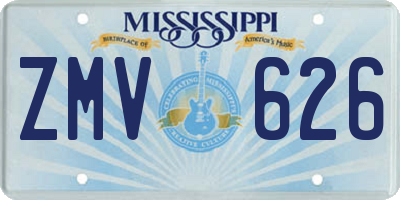 MS license plate ZMV626