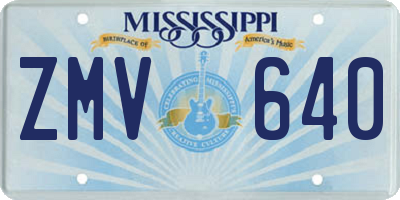 MS license plate ZMV640