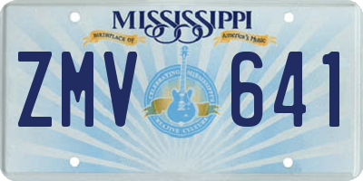 MS license plate ZMV641