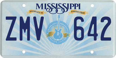 MS license plate ZMV642