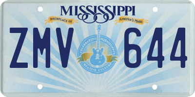 MS license plate ZMV644